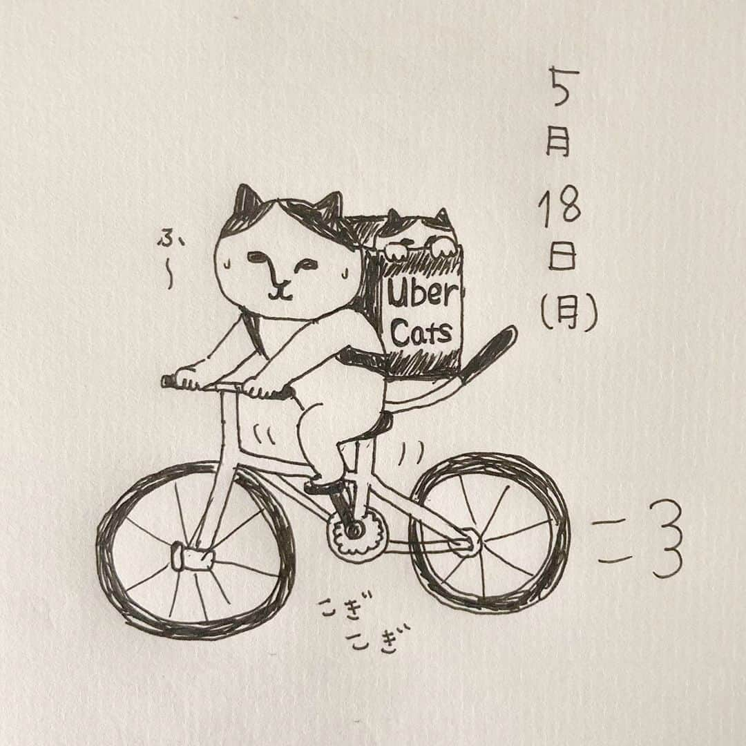 ねこさんのインスタグラム写真 - (ねこInstagram)「今日のねこ。ウーバーキャッツ始めたねこ🚴‍♀️ご利用お待ちしてます。 #neko_magazine #NEKONOBA #ねこマガジン #ネコノバ #ねこ #猫 #cat #catstagram #cat #雑誌ねこ #Uber #ウーバー」5月18日 11時22分 - neko_magazine