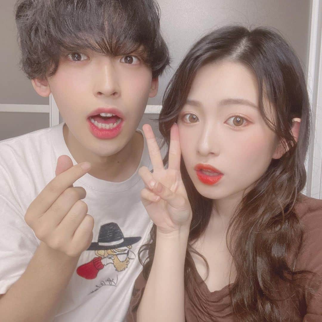 青木菜花のインスタグラム：「.﻿ .﻿ 久々にメイクしたから記念にぱしゃり(^_^)❕ .﻿ . #なのかじ #おうち時間」