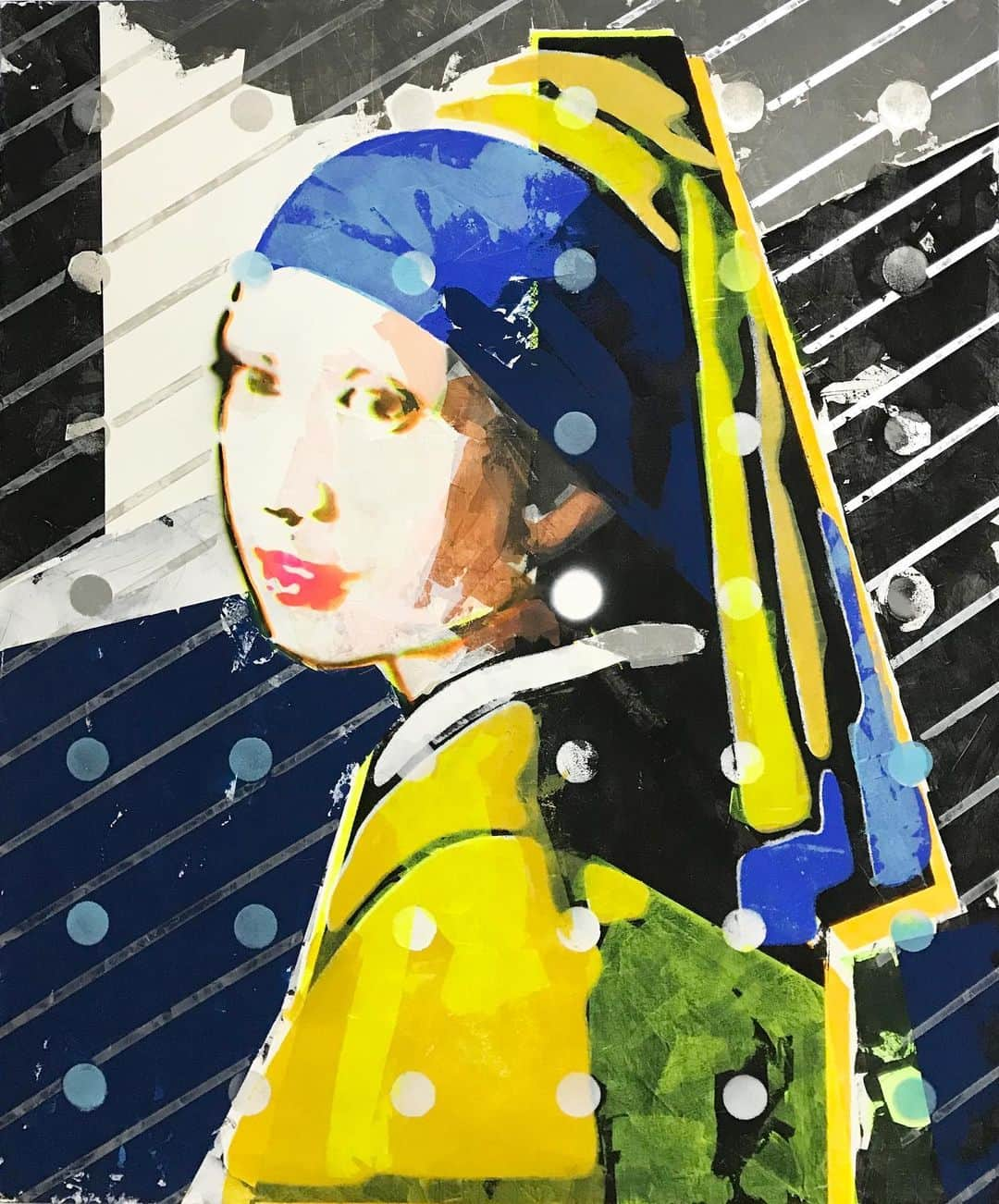 LOOTONEさんのインスタグラム写真 - (LOOTONEInstagram)「LOOTONE Artwrok 2020 "Girl with a Pearl Earring" Size : F20  #modernart #contemporarypainting #ContemporaryArt #abstractart #stencil #streetart #abstractpainting #popart #girlwithapearlearring #artcollector」5月18日 12時51分 - lootone_art