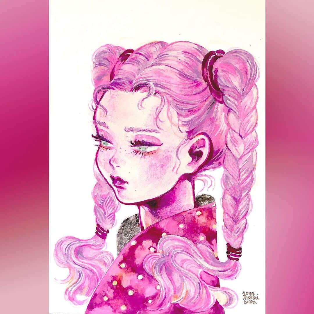 eimiのインスタグラム：「#eimicroquis #eimi #AzamiEimi #illustration #drawing #イラストレーション #girlsillustration #pink #artwork」