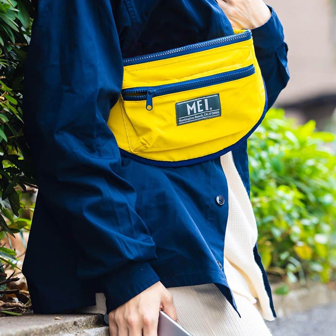 MEI(メイ) のインスタグラム：「5/18(月)18:00〜5/21(木)16:59の期間中、MEI楽天市場店でお買い上げの際に、お買い上げ金額の10%分のクーポンを発行します。 ご興味をお持ちの方は上のプロフィールのURLからアクセスしてください。  MEI 2020 SPRING/SUMMER URBAN collection MEI-000-204002 TASLAN BOTTOMLINE ¥4,500+tax カラー展開：BEIGE, BLACK, BLUE, GREEN, NAVY, ORANGE, PURPLE, YELLOW サイズ：W38×H13.5×D5  #mei #mei_bag #メイ #メイバッグ #taslan #タスラン #bodybag #ボディバッグ #recyclednylon #リサイクルナイロン #sustainable #サスティナブル #outdoor #アウトドア」