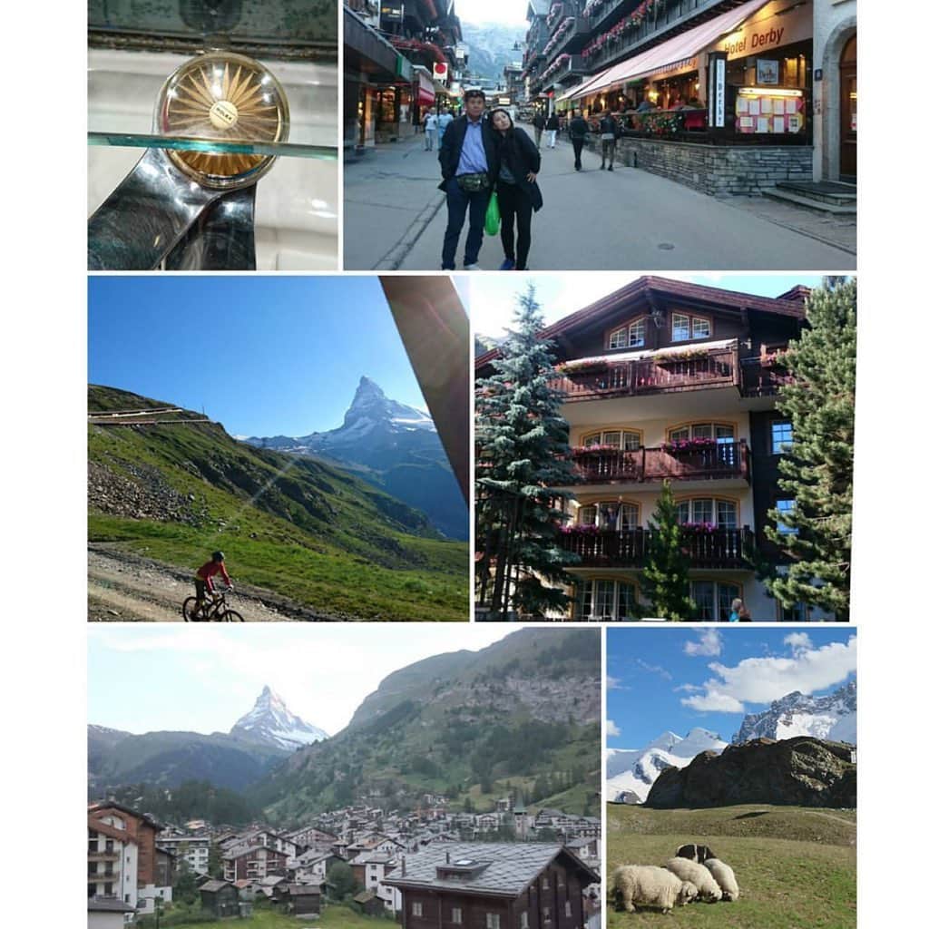 宇田恵菜さんのインスタグラム写真 - (宇田恵菜Instagram)「Back to me memories10-2. Switzerland 🇨🇭 please check #Ena_trip ☀️☀️ このコロナ、お出掛け出来ないので、今まで行った国の街で素敵だった所を紹介します✈️ 第10-2回は、スイス✨✨✨ (スイスは見返すと撮れ高高いので、二回に分けてお届けします！) アルプスを象徴する名峰の、マッターホルン！そこがとても美しく見える展望台のグレッシャーパラダイス！3883mでそこではスキー、スノボーもできちゃう☀️‼️ なんといっても景色！そしてそんな高いところにいるから空気も薄かったり、雲がもう掴めそうだったり、本当に壮大で空気も澄んでてたくさん呼吸を吸ったのを覚えてる笑！ そして、そこから、ベルンへ！ ベルンは街並が世界遺産と言われるのわかるぐらい、美しかった！ 建物もしかりお花も咲いてて、川沿いに無料のクマ園あったり、街の周りに川が流れてそこが流れるプールのようでした🌊🌊 そこからチューリッヒへ。というスイス周遊ツアー。 さすがに物価が2倍と言われるだけあって、スタバも1000円とかだったよ😂 でも行かれる方は、絶対山行ったほうがいいし、絶対鉄道乗ったほうがよい！！！！おすすめです。💓 あと永遠にチーズ食べてました！笑 #actesslife #familypics #女優　#恵菜旅　#愛媛出身　#swiss #鉄道旅 #世界遺産 #スイス旅行　 #恵菜旅　#ena_trip  #マッターホルン #ツェルマット #ツルマット　#ベルン　#チューリッヒ　#スイス周遊」5月18日 20時41分 - ena2727