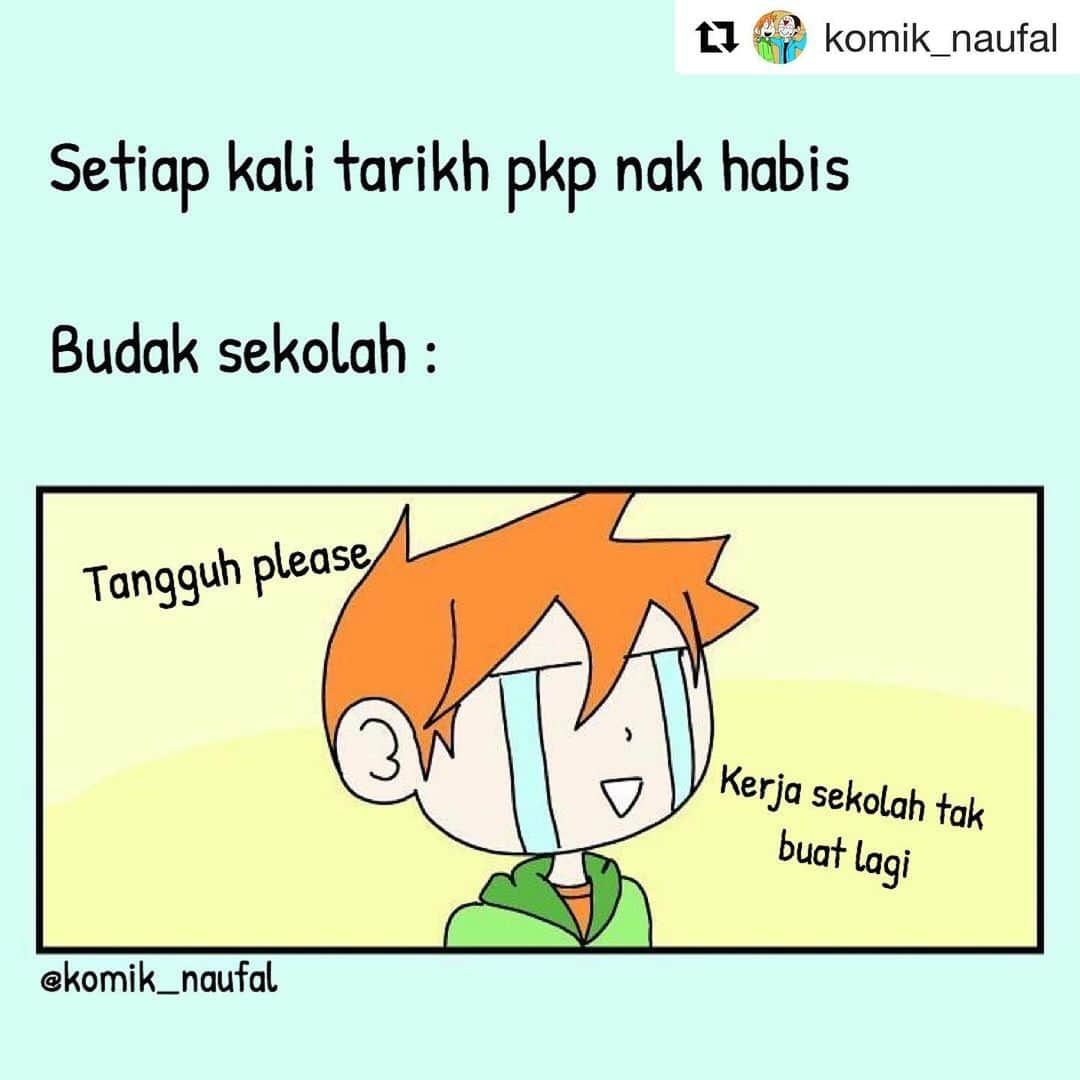 Koleksi Komik Malaysiaさんのインスタグラム写真 - (Koleksi Komik MalaysiaInstagram)「Tag member korang  #Repost @komik_naufal with @get_repost ・・・ PM : Umum pkp tangguh lagi  Also budak sekolah : Nanti la buat hw - #komikmalaysia #gengkomik #mememalaysia」5月18日 20時46分 - tokkmungg_exclusive