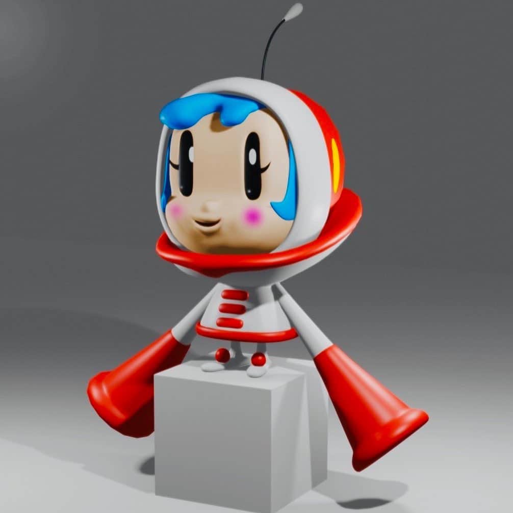田中秀幸のインスタグラム：「自粛中にblender勉強してます。ゲームよりハマる。#supermilkchan #blender」