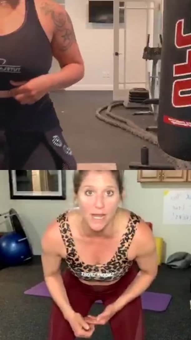 ニコール・ ポリッツィのインスタグラム：「Cardio with my mawma @a.bogo.fit」