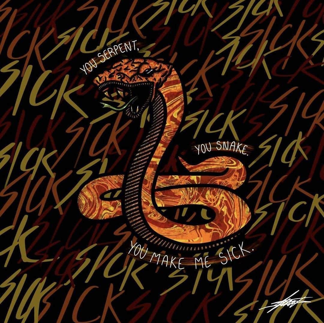 Of Mice & Menのインスタグラム：「Awesome OM&M-inspired digital art by @by.siba 🐍🤘」