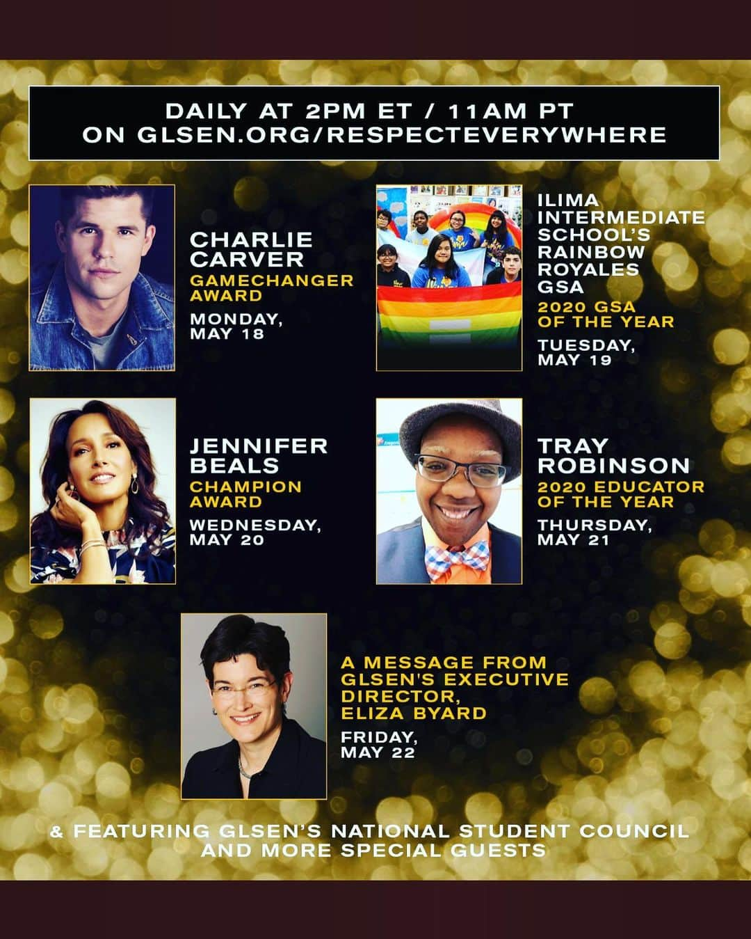 ジェニファー・ビールスさんのインスタグラム写真 - (ジェニファー・ビールスInstagram)「I feel so honored to be part of @glsen ‘s crew. @glsen is dedicated to creating safe spaces for LGBTQ+ students from K-12. By helping schools develop inclusive curriculums, comprehensive policies, supportive educators and active GSAs @glsen is helping to change the narrative of who is deserving of respect and  inclusion. EVERYONE deserves a quality education.  Join me in honoring @glsen today! @glsen is making their yearly fundraiser a virtual extravaganza. Join us at 11am PDT/2pmEDT TODAY And yes you can DONATE - Text RESPECT to  319-96 Help make schools a safe space so everyone can S H I N E ✨ #RespectEverywhere 🌈」5月19日 2時20分 - thejenniferbeals