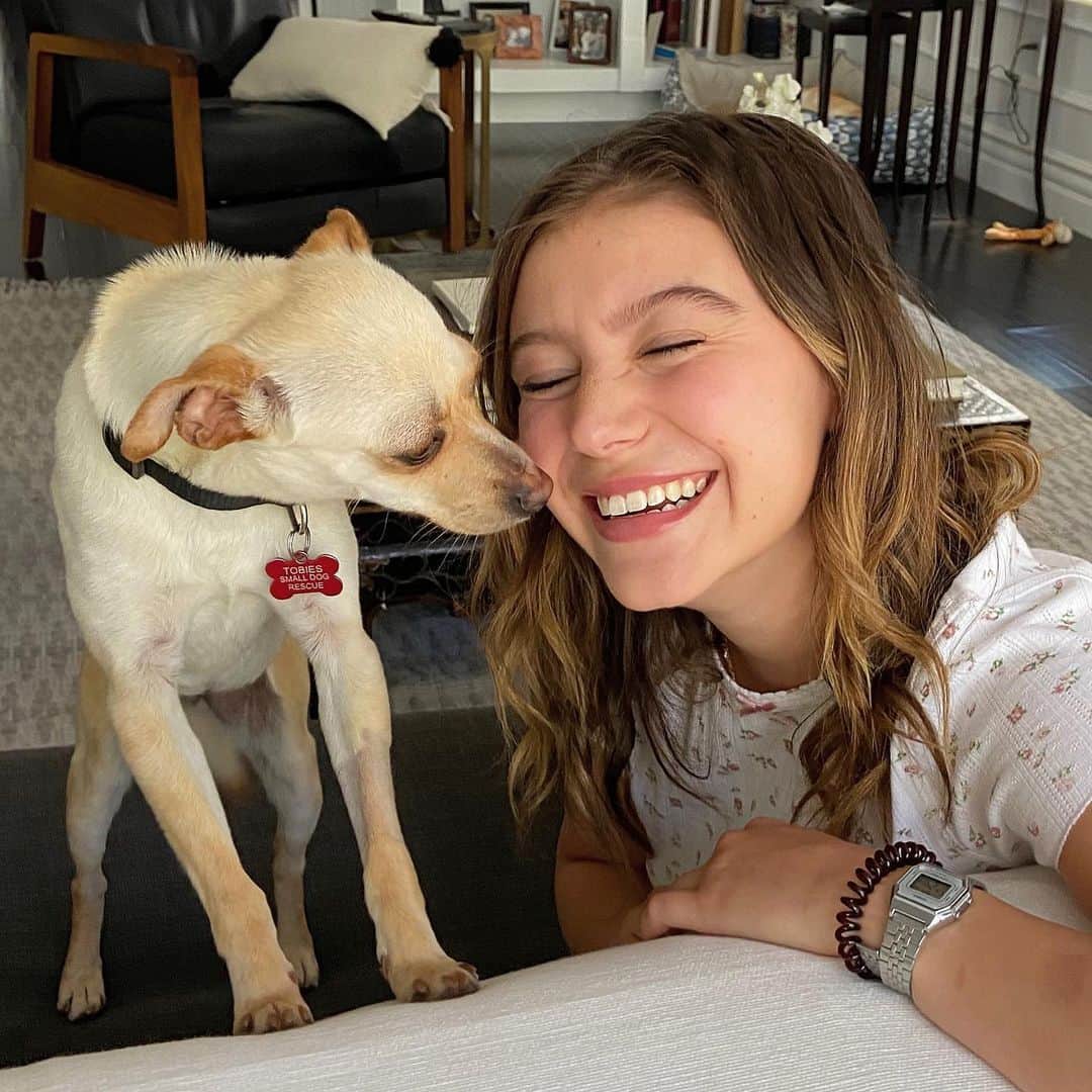 G・ハネリウスさんのインスタグラム写真 - (G・ハネリウスInstagram)「Meet our new addition to the family: sweet rescue pup Nellie! 🥰💞 Thank you @tobiessmalldogrescue for bringing Nellie into our life!」5月19日 2時48分 - ghannelius