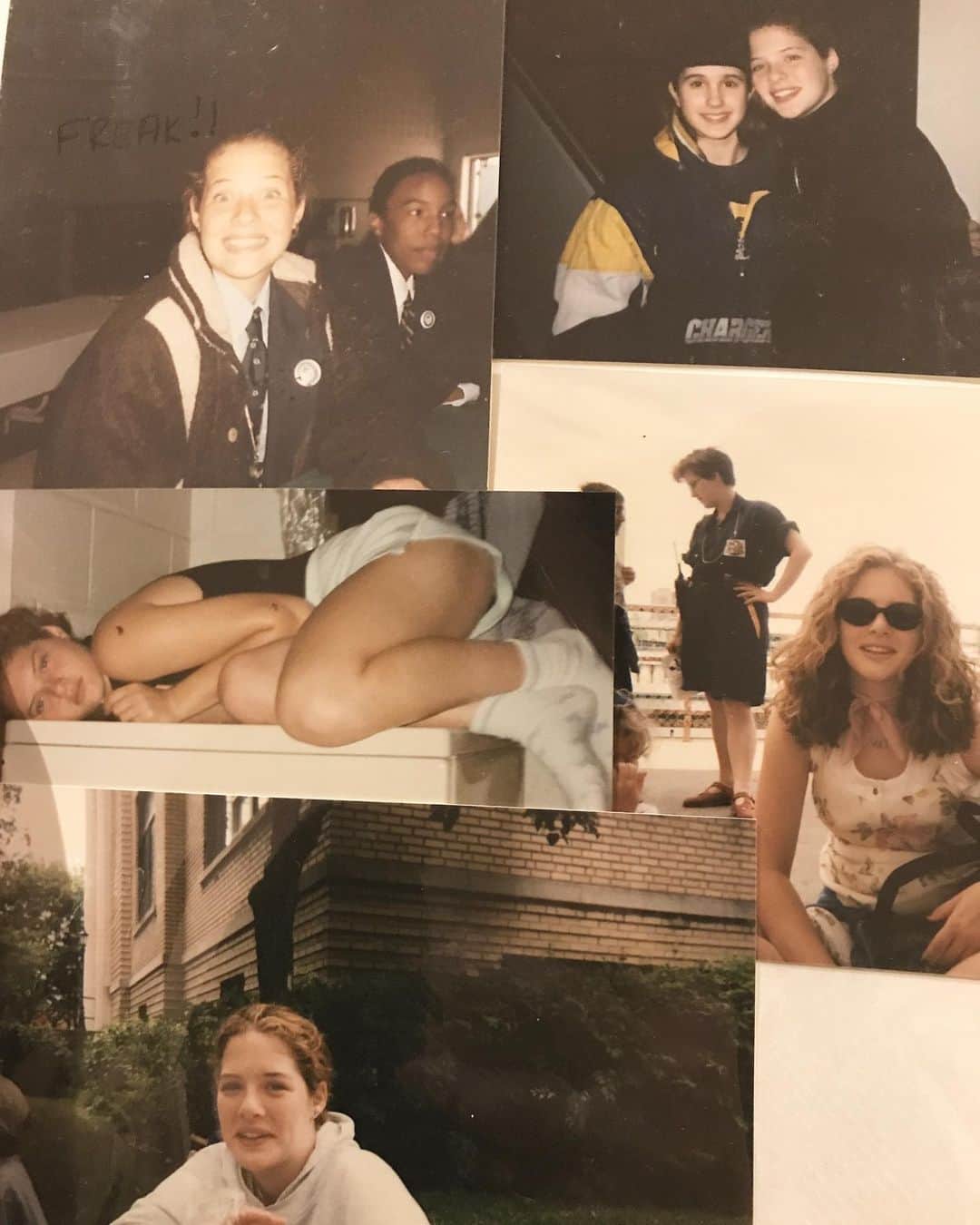 レイチェル・レフィブレのインスタグラム：「My oldest, lifelong friends are the cornerstone of my heart. Everything I have is built on their decades of love and support. Also, they are better than I am at digging up old photos, aren’t they @oceansmamma? I see you wrote over my head in the top left corner...you weren’t wrong 😝 Love you forever 💗 @chriscrary, did you catch her jacket?」