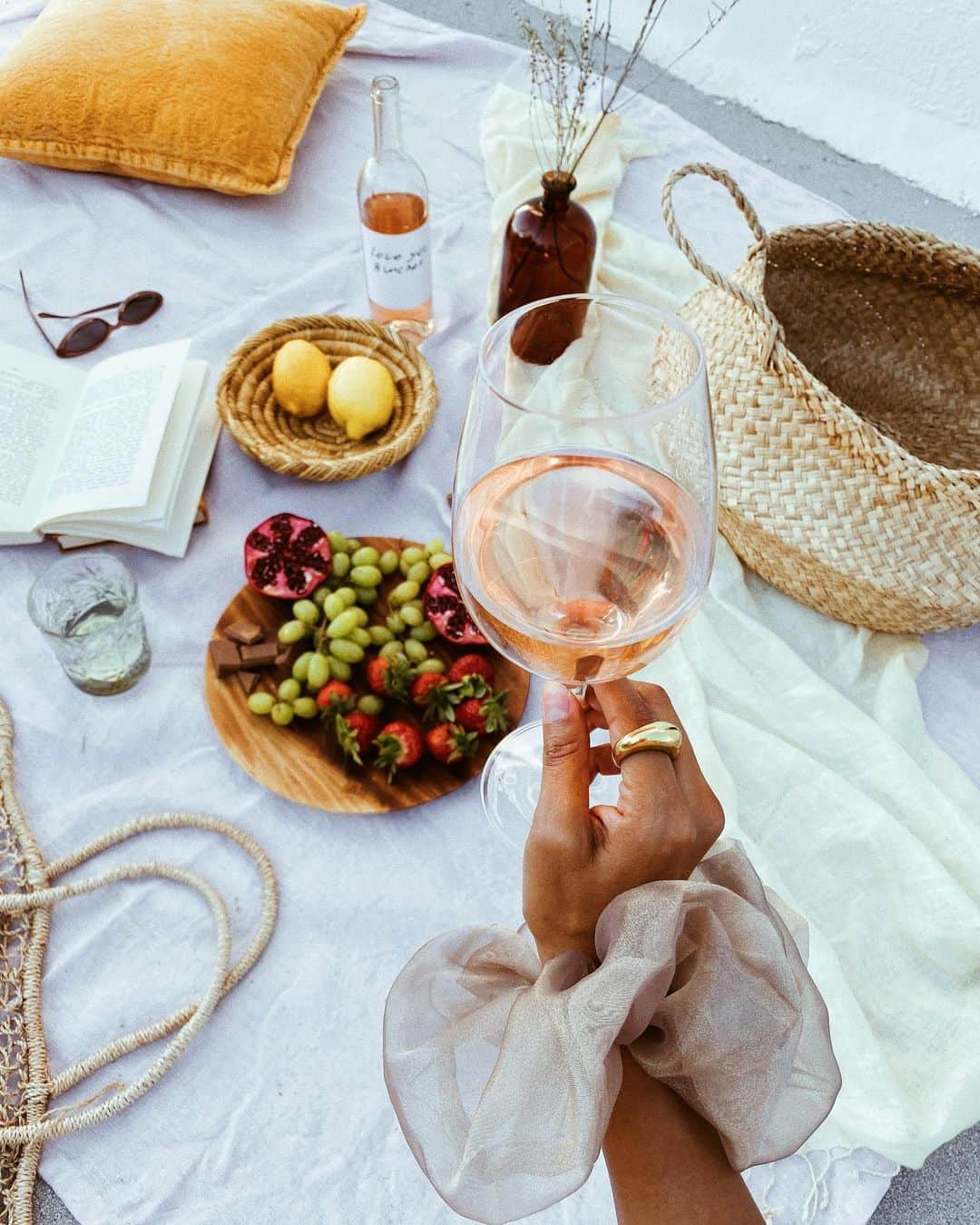ジュリー・サリニャーナのインスタグラム：「Cheers! Salud! Santé! 🥂 #mondayvibes」