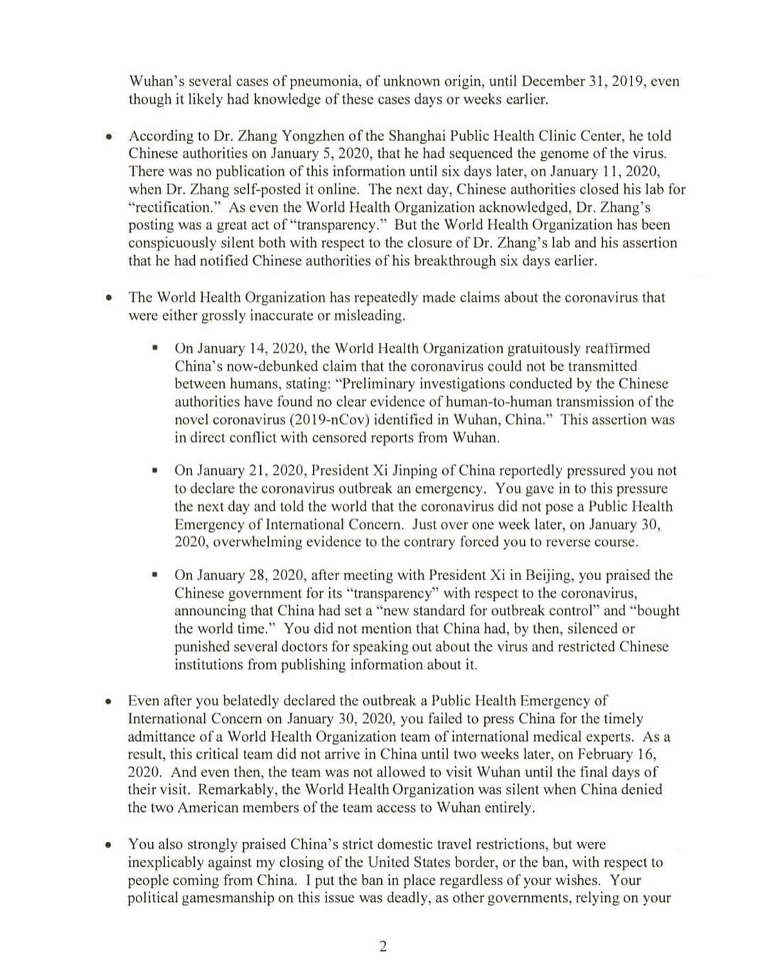 ドナルド・トランプさんのインスタグラム写真 - (ドナルド・トランプInstagram)「This is the letter sent to Dr. Tedros of the World Health Organization. It is self-explanatory!」5月19日 11時59分 - realdonaldtrump