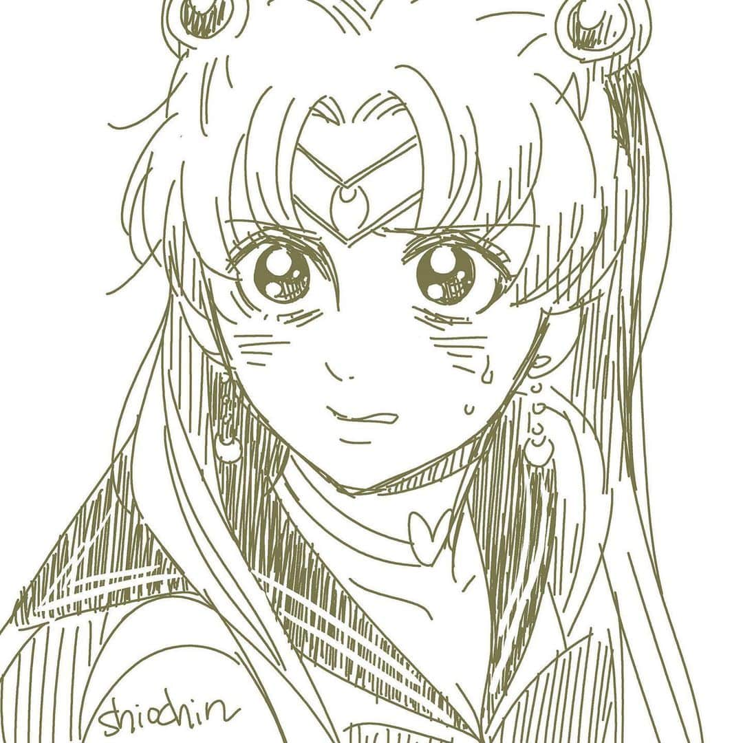 しおやてるこさんのインスタグラム写真 - (しおやてるこInstagram)「たまには絵を。Twitterで #sailormoonredraw というブームを見かけたので乗ってみた。元ネタ（アニメ版）絵があって、それを自分の絵で描いてみるというやつ。  初めてセラムン描いたよー！😆」5月20日 0時17分 - shiochin1129