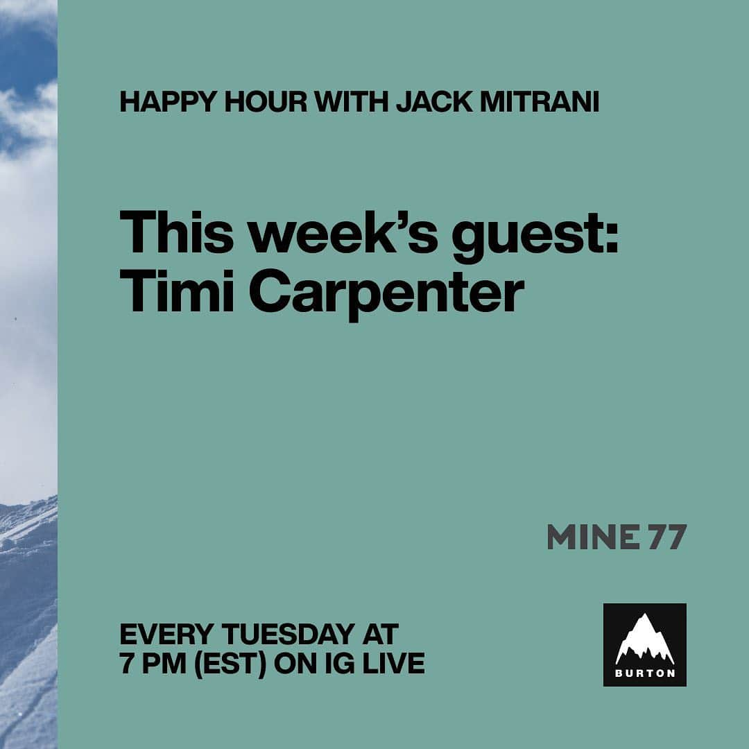 アナログクロージングさんのインスタグラム写真 - (アナログクロージングInstagram)「Tonight @ 7 PM EST on IG Live, @timicarpenter will be on Happy Hour with @jackmitrani. Jack and Timi will be talking about the latest #mine77 collection, carrying on Jake's legacy through this collection and so much more. Grab a drink, and get ready for tonight's Happy Hour.」5月20日 0時23分 - burtonsnowboards