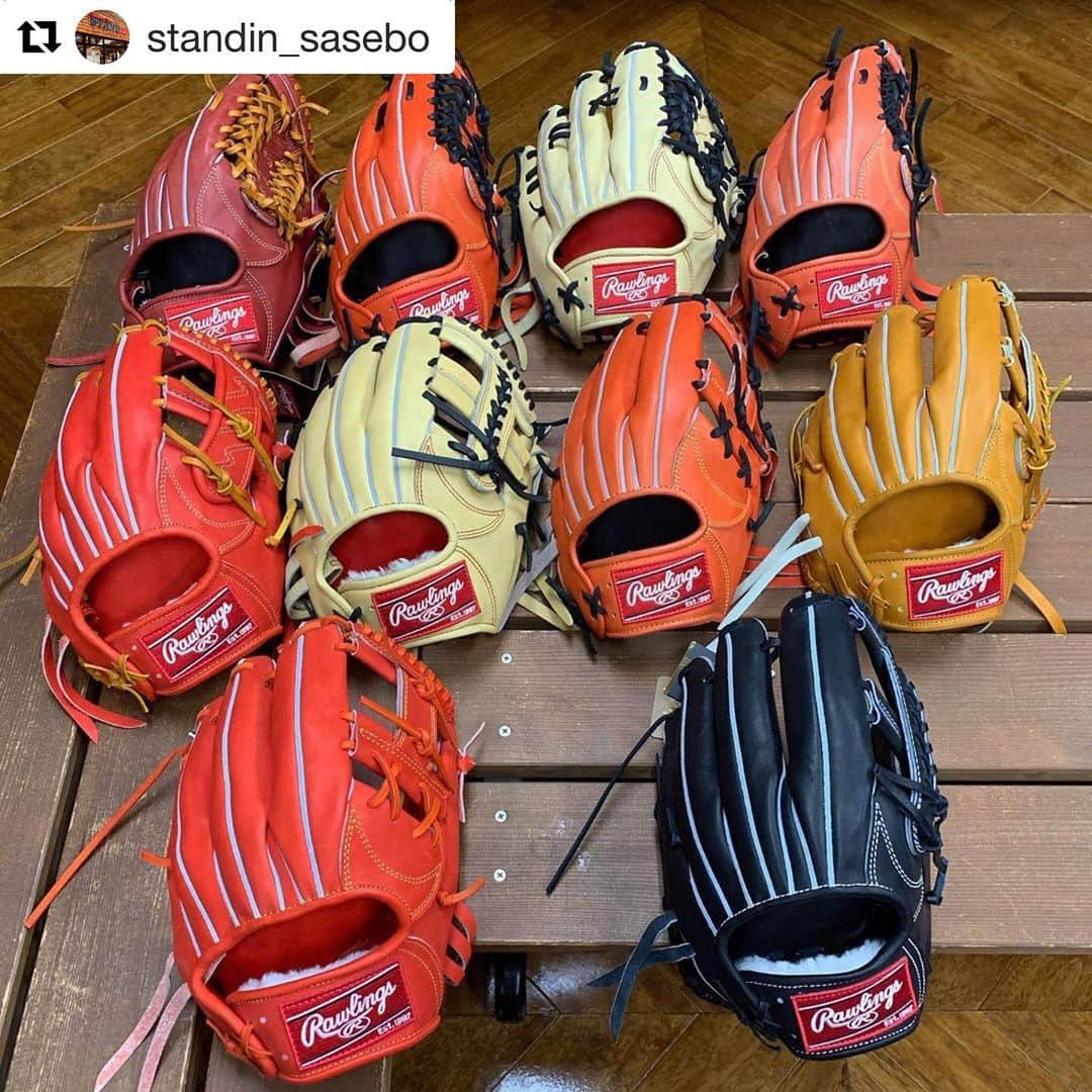 Rawlings Japanさんのインスタグラム写真 - (Rawlings JapanInstagram)「#Repost @standin_sasebo with @get_repost ・・・ もうすぐで部活か始まる皆様✨ . スタンドイン佐世保店では様々なグラブでお待ちしております🙇‍♂️ . ローリングスは内野手、外野手、カラーやもちろんサイズ感も色とりどり❗️ . 今年からOKなキャメルも‼️ . #ベースボールパークスタンドイン #STANDIN佐世保店 #スタンドイン佐世保店 #ローリングス #Rawlings @rawlings_japan_llc」5月19日 16時14分 - rawlings_japan_llc