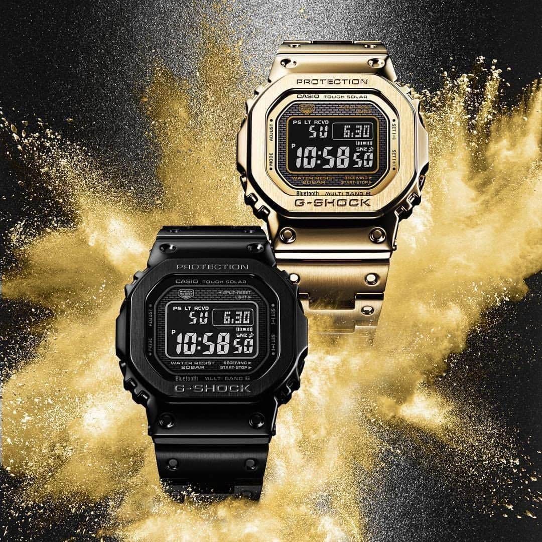 G-SHOCKさんのインスタグラム写真 - (G-SHOCKInstagram)「GMW-B5000  G-SHOCK初号機DW-5000Cの象徴であるスクエアデザインはそのままに、「外装の進化」「構造の進化」「モジュールの進化」をコンセプトにケースのフルメタル化を実現したGMW-B5000。スマートフォンリンクをはじめとした先進機能を搭載しながら、高密度実装技術によりサイズをキープ。時計としてのクオリティを追求し、外装、構造、モジュールの進化に磨きをかけ、フルメタルケースで仕上げたモデルです。  GMW-B5000 is developed to achieve full-metal G-SHOCK with innovative design, tough structure, and powerful modules while keeping original DW-5000C's iconic square design. Without affecting the size of the finished timepiece, GMW-B5000 is equipped with the latest advanced functions including Smartphone Link by high-density component mounting.  SLIDE 01 GMW-B5000-1JF SLIDE 02 from left : GMW-B5000GD-1JF GMW-B5000GD-9JF  #g_shock #gmwb5000 #dw5000 #stainless #gshockconnected #watchoftheday」5月19日 17時00分 - gshock_jp