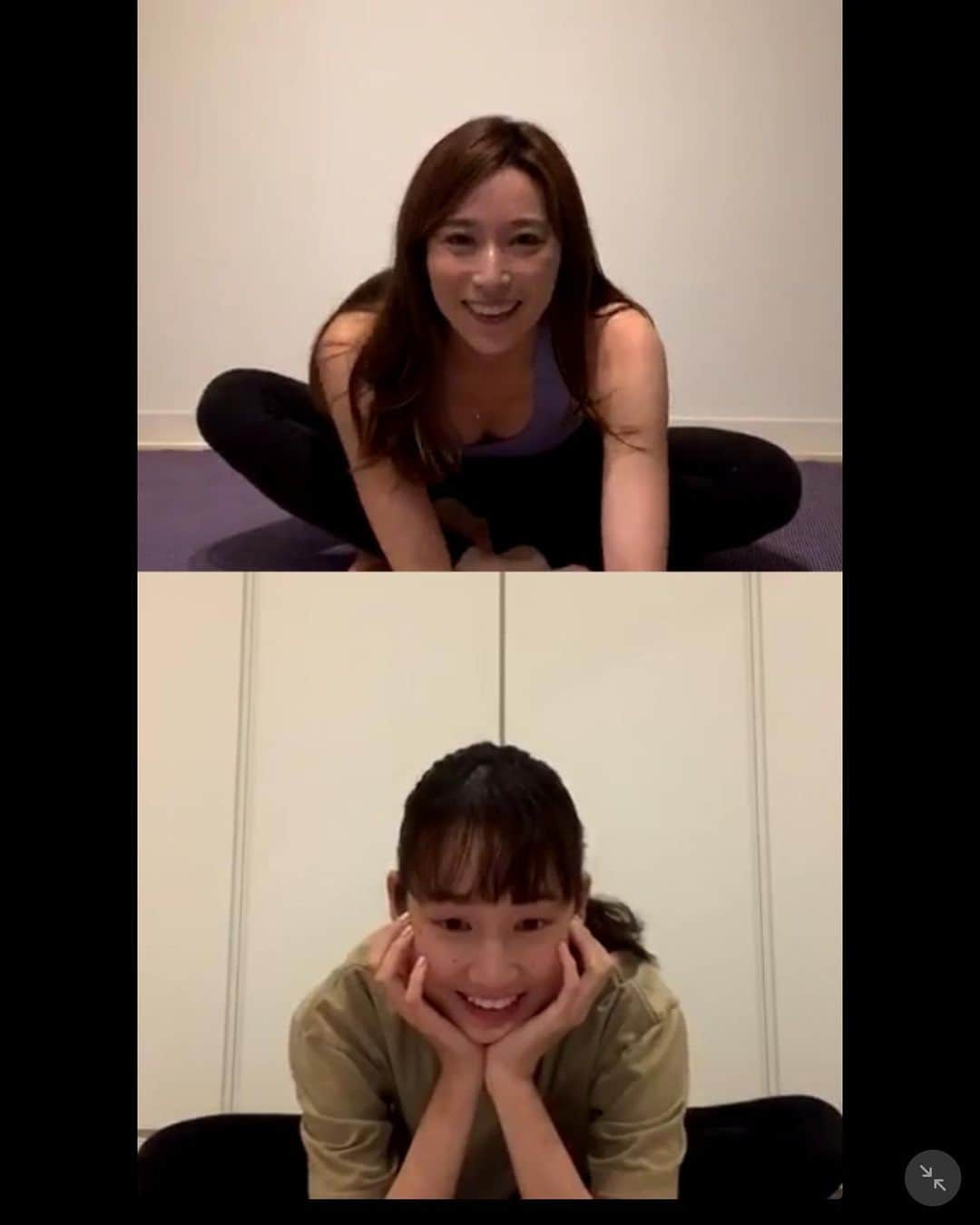 高嶋香帆のインスタグラム：「井上奈々ちゃんのピラティストレーニングをインスタライブでレッスンして頂きました😊✨ . ななちゃんのアカウントに動画乗ってるので良かったらトレーニングの参考にして下さい🥰 . . 私に眠そうねってコメントあって何でかなって思ってたけど、 見返したらテンション低すぎ声低すぎワロタ😂✨✨ . 自粛生活が続いて、よそ行きのテンションを忘れた、素すぎる自分がそこにいました🙏笑笑 . そんな意味でもよかったら見てみて下さい😂笑 @nanainoue0702 . 筋トレインスタライブまたやりたいと思うので、詳細が決まったらお知らせさせて頂きますね☺️💓」