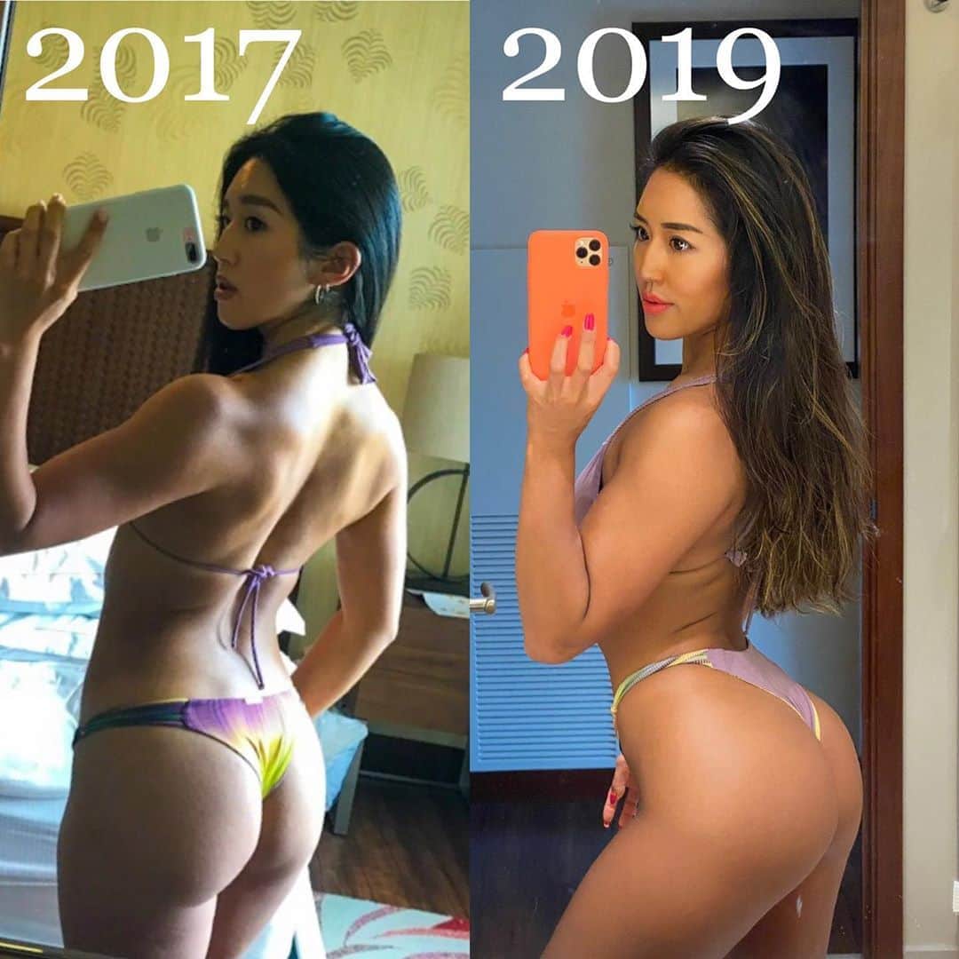のインスタグラム：「2017 vs 2019﻿ ﻿ 脚トレをサボりまくっていた2017年と﻿ 脚トレに加えて尻トレもやり始めた2019年✨﻿ ﻿ 筋トレってすぐに効果が目に見えないけど、年月をかけて成長した自分に出会える、素晴らしい❣️﻿ ﻿ どうせ生きていくなら理想的な自分で生きていきたいな😊﻿ ﻿ ﻿ #transformation#beforeafter#bodytransformation#training#workout#fitness#fitgirl#fitnessmotivation#fitnesstransformation#fitnessbikini#筋トレ#筋トレ女子#進化#ビフォーアフター」