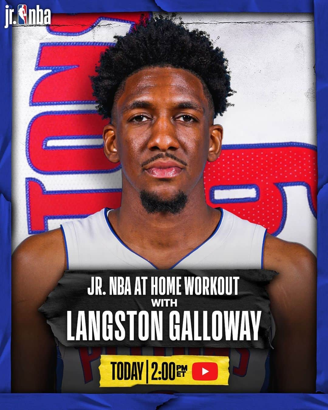 NBAさんのインスタグラム写真 - (NBAInstagram)「🏀 #JrNBAatHome Workout with @langgalloway10 of the @detroitpistons is TODAY at 2:00 PM ET... all you need is a ball and some space to complete this at home! Join the full workout premiering TODAY on Jr. NBA YouTube at 2:00 PM ET. #NBATogetherLive」5月19日 21時56分 - nba