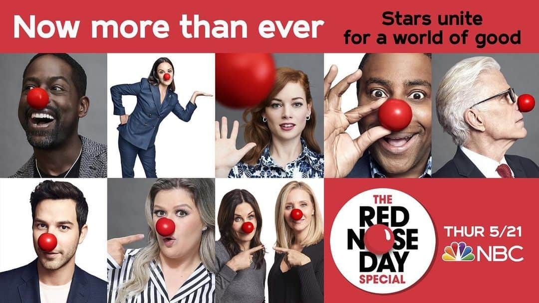 ジュリア・ロバーツのインスタグラム：「Together, we can end child poverty — one nose at a time. 🔴 Join me, and get your #NosesOn at NosesOn.com before The #RedNoseDay Special May 21 on @nbc」