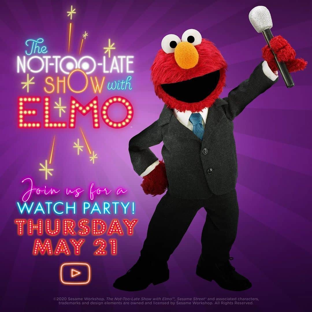 セサミストリートさんのインスタグラム写真 - (セサミストリートInstagram)「Can't wait any longer to watch The Not-Too-Late Show with @Elmo? We've got you covered! Head over to our YouTube page for an early preview of the #NotTooLateShow on Thursday, May 21 at 7pm ET/4pm PST. Click the link in our bio for a reminder when the preview starts!」5月20日 5時44分 - sesamestreet