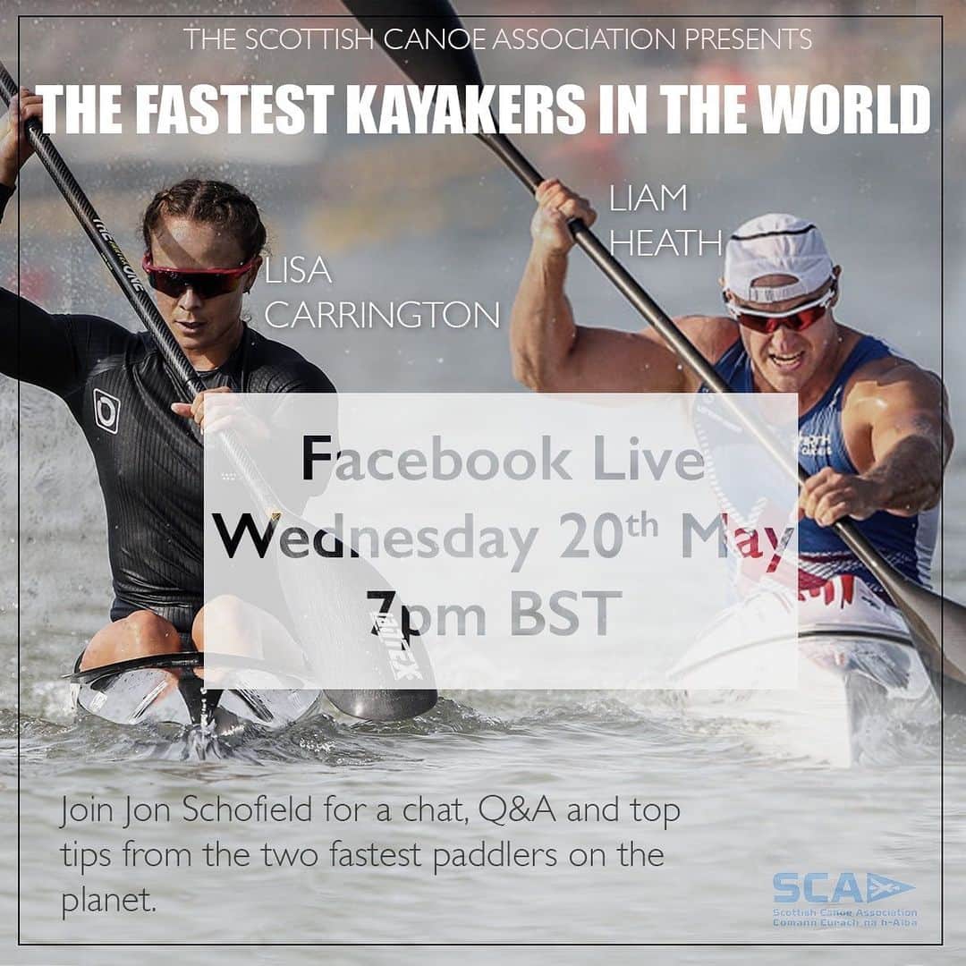 リサ・キャリントンのインスタグラム：「Excited for my early start tomorrow morning with a Q&A with the fastest man in sprint @heath_liam. Go to my story to set a reminder and swipe up for the link to @scottishcanoeperformance Facebook page. 6am NZST, 7pmBST, 8pm CET.」