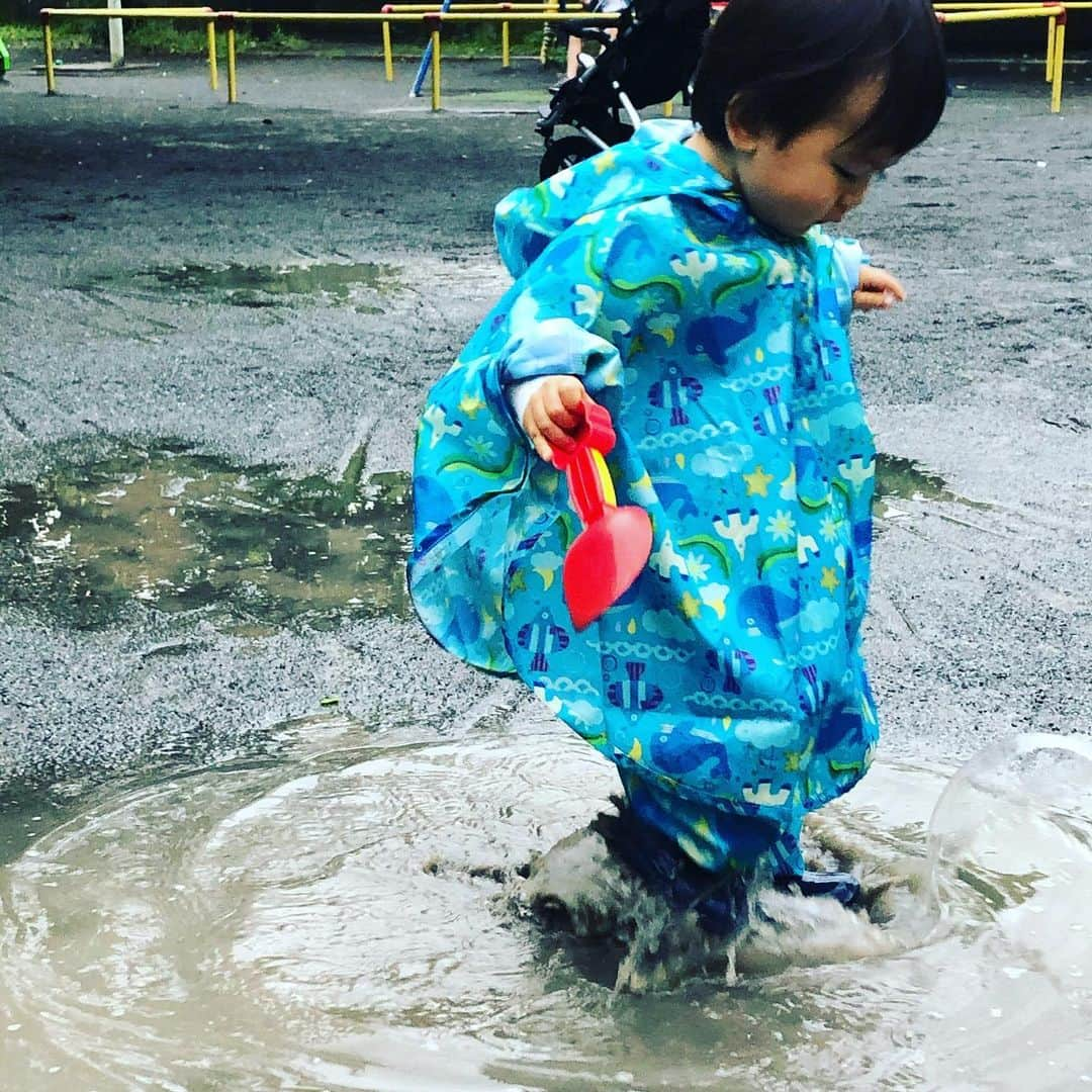 岡田義徳さんのインスタグラム写真 - (岡田義徳Instagram)「我が子は雨の次の日の 水溜りが大好きだ。  油断して長靴を履かせないと靴を丸洗いしなきゃならないので。  人気がない時間に公園に。  子を持つ親は皆同じ思いをしていると思います。 頑張りましょ。  #我が子#水溜り#1歳半#長靴#パンチョ#子を持つ親の気持ち #頑張ろう#公園#stayhome #」5月20日 17時40分 - yoshinori_okada_44