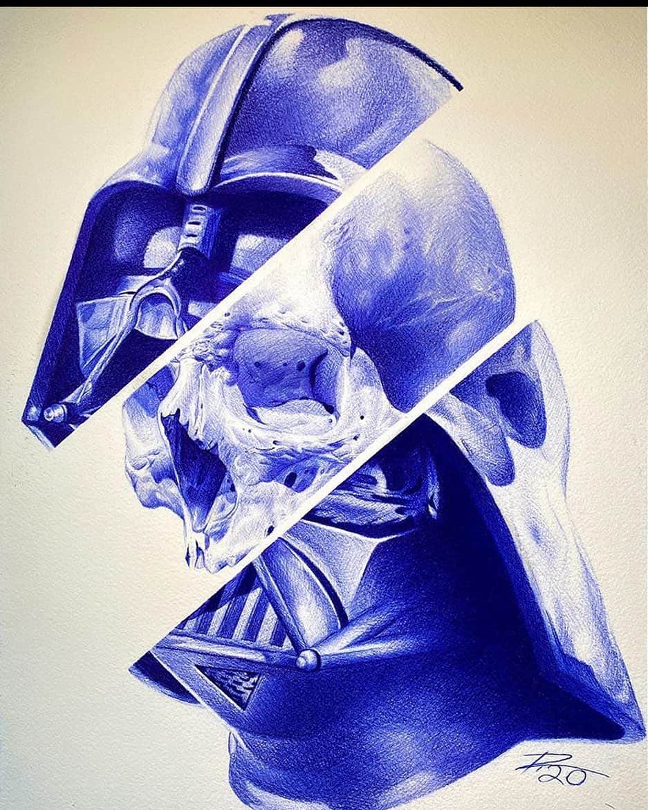 Art Collective Magazineさんのインスタグラム写真 - (Art Collective MagazineInstagram)「Told myself I’ll scan the feed until something strikes me and this ballpoint pen drawing by @ryanmullinsart grabbed me quick using the Force I assume. Check his page for more 💥 #artnerd #artcollective #isigroup #starwars #darthvader #skull #darkside」5月20日 13時13分 - art_collective