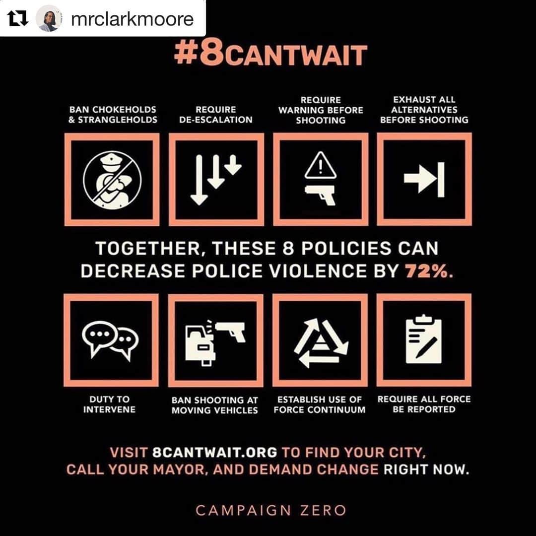 イーライ・リエブのインスタグラム：「#Repost @mrclarkmoore ・・・ @mayorofla Eric Garcetti and the LAPD have proven their gross incompetence and rampant disregard for black lives. These 8 policies could radically reduce police violence by up to 72%. I encourage you to call your mayor and encourage their office to institute these policies of deescalation in favor of militarization. Link in my story for more info.  #defundthepolice #8cantwait」