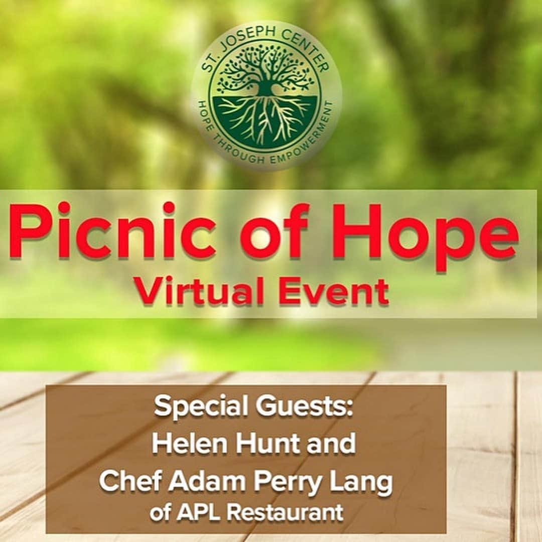 ヘレン・ハントさんのインスタグラム写真 - (ヘレン・ハントInstagram)「A time to HEAL and a time to Hope. Join me and the CEO of St. Joseph Center Dr. Va Lecia Adams Kellum for a Virtual Picnic next Sunday, June 7th. Proceeds will go to St. Joseph Center which has been serving homeless and underserved Angelenos for over 40 years.  Be apart of the change that is required for our community to heal by joining us for an afternoon of Hope. Order your picnic lunch and event tickets today. When you buy your BBQ Picnic, @JimmyKimmel will donate a meal to a family in need. #BuyOneGiveOne. @APL @stjosephctr Order now! Food sales end today!」6月4日 6時44分 - helenhunt