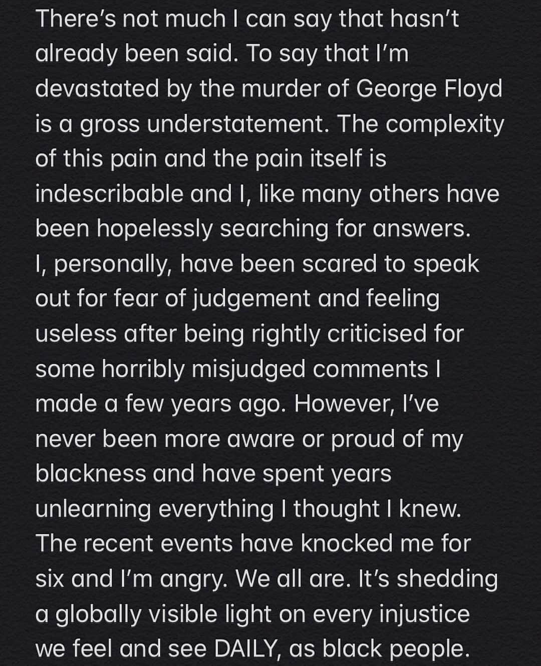 リアン・ラ・ハヴァスのインスタグラム：「‪This has been weighing heavily on me and in light of recent events, I felt it was important to share this.‬ ‪All my love, Lianne‬」