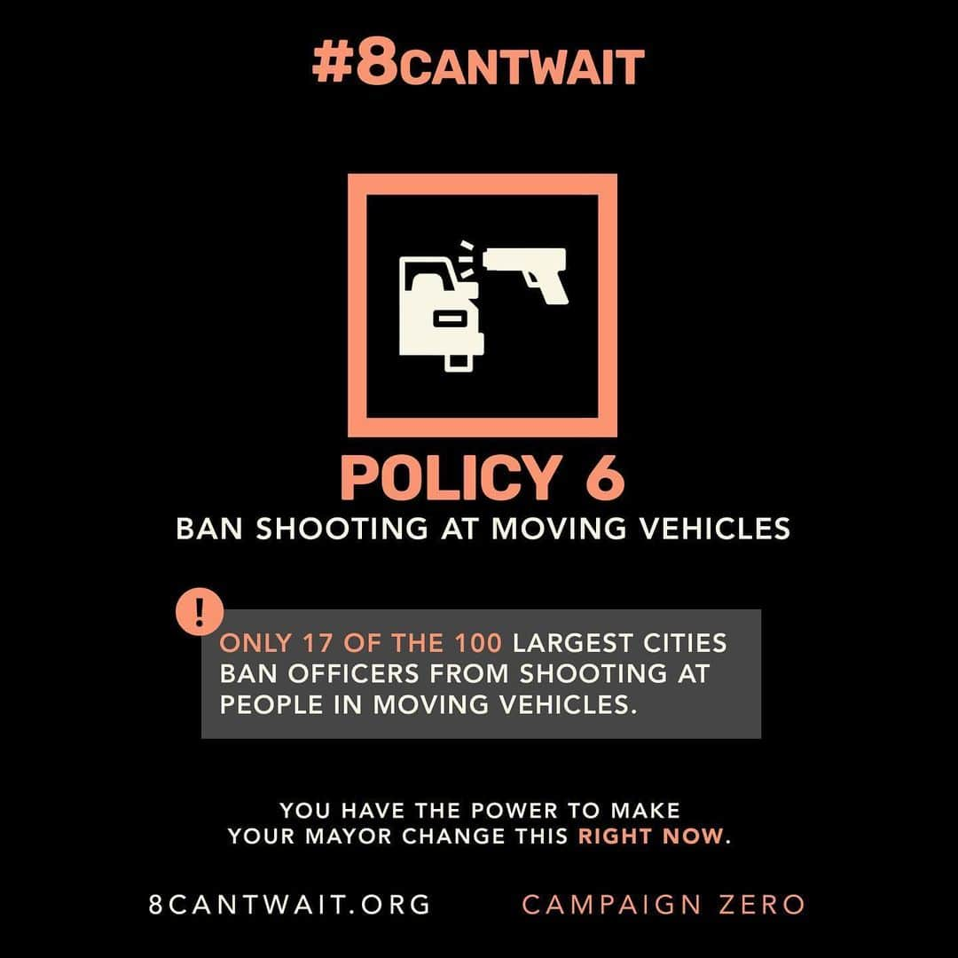 ジジ・ハディッドさんのインスタグラム写真 - (ジジ・ハディッドInstagram)「YOU WOULD THINK THAT THE ABOVE 8 POLICIES HAVE ALREADY BEEN ADOPTED BY EVERY POLICE DEPARTMENT IN AMERICA. That is NOT the case. If so, implementing these 8 use-of-force policies could, together, decrease police violence that results in death by 72% !!!!!!⁣ ⁣ I want to start by saying: the activists leading @campaignzero DO UNDERSTAND the importance of defunding the police. In an amazing group lesson the other day with @iamderay, he STARTED the conversation with explaining that the ultimate end-goal is to reduce the power of the police and shrink the role of the police.**⁣ —— In the meantime, the IMPORTANCE of the #8CantWait Campaign is about IMMEDIATELY reducing the power of the police — made possible by the fact that we have the power to get Mayors to put these policies in place TODAY. Right now. No executive order or legislative steps needed !! ⁣ ⁣ Visit 8CANTWAIT.ORG to find out which of these policies have already been put into action (or not!!!) in YOUR CITY (you will be surprised- I was!!!) and use their tools to get your Mayor’s contact info — so you can tell them to adopt these LIFE-SAVING POLICIES ASAP. ⁣ ⁣ **We can also make demands to shrink the role of the police by removing funding and limiting the scope of the work that they are even assigned to do. This is both/and not either/or.⁣ ⁣ Thank you everyone at @campaignzero for your hard work to create the largest database of police misconduct, and for giving us the tools to really be able to directly demand change! And special thanks to @iamderay and @cleowade for the efforts you have put in to facilitate educating so many of us on this incredibly useful information. I appreciate you.」6月4日 8時01分 - gigihadid