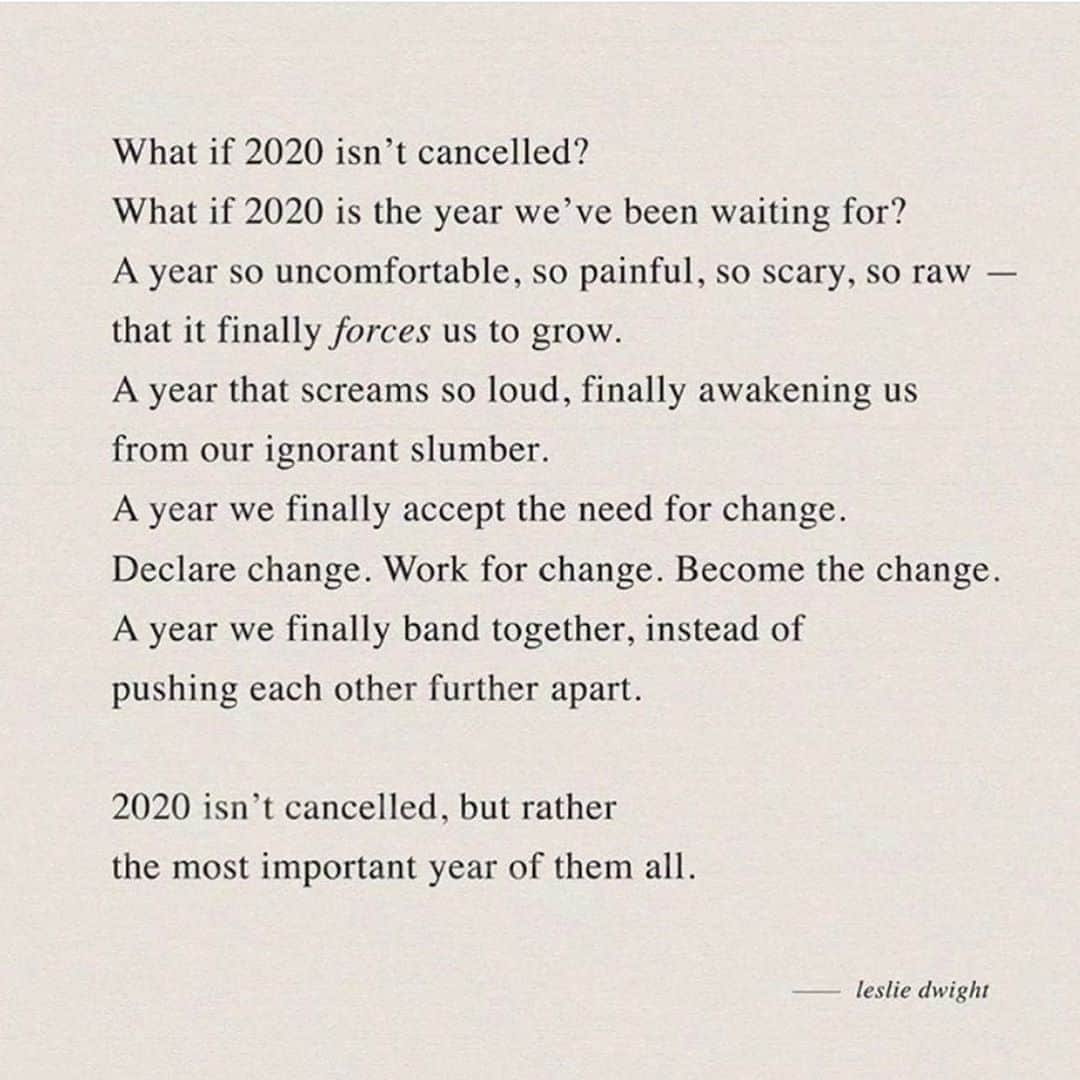 ジョジョ・フレッチャーのインスタグラム：「“A year so uncomfortable, so painful, so scary, so raw- that is finally forces us to grow” — “A year we finally band together, instead of pushing each other further apart.” We get to decide. ❤️ #becomethechange」