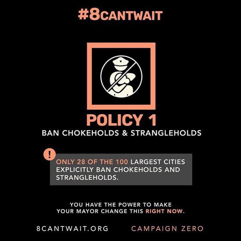 FRENCH GIRLさんのインスタグラム写真 - (FRENCH GIRLInstagram)「Courtesy of @campaignzero: “✊🏿✊🏾 Hey fam, many of you have been asking what more you can do and we’ve heard you.  Today we launch a new campaign: #8CANTWAIT. Together these 8 use of force policies can reduce police violence by 72%. And your Mayor has the power to adopt them all right now.  We need YOU to call and email your mayors, wherever you are, and tell them to adopt these 8 life-saving policies RIGHT NOW! We cannot standby any longer while the police kill people.  Visit 8CANTWAIT.ORG and use our tools to find your Mayor’s contact info, and see if your city already has any of these policies in place.  Help us spread the word and tag 10 people you want to see this policy! Together we CAN END police violence in America.✊🏿✊🏾” . Please visit @campaignzero for more information and go to 8CANTWAIT.org to make sure your mayor hears your voice and adopts these policies! They can (and WILL) save lives.  Link to donate to the @naacp Legal Defense Fund in bio. Please contribute what you can. 🖤  #blacklivesmatter #campaignzero #8cantwait」6月4日 11時20分 - frenchgirlorganics