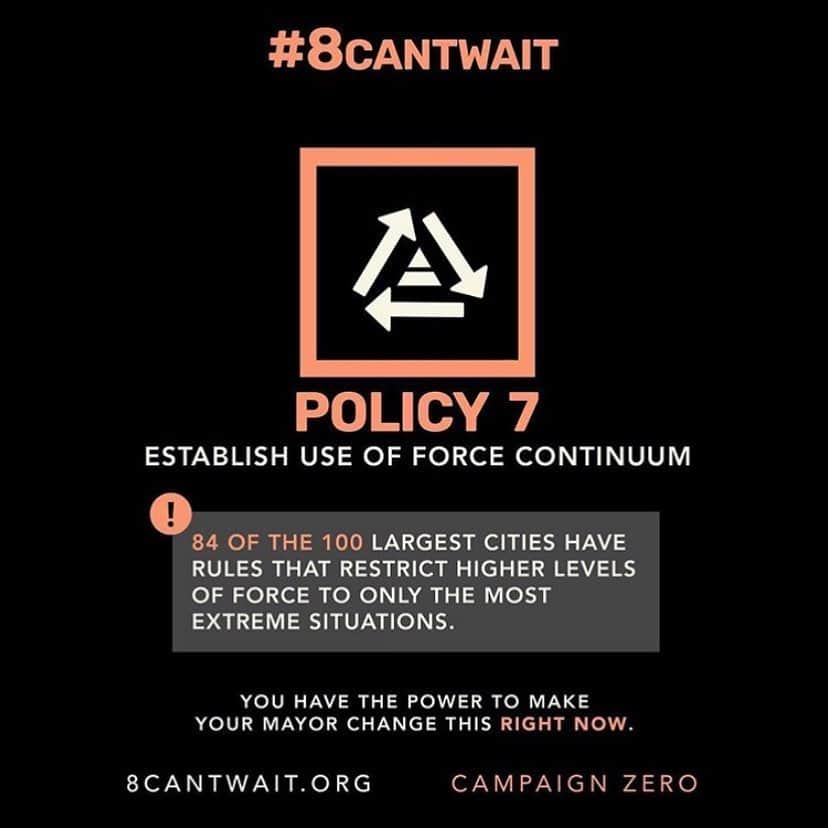 FRENCH GIRLさんのインスタグラム写真 - (FRENCH GIRLInstagram)「Courtesy of @campaignzero: “✊🏿✊🏾 Hey fam, many of you have been asking what more you can do and we’ve heard you.  Today we launch a new campaign: #8CANTWAIT. Together these 8 use of force policies can reduce police violence by 72%. And your Mayor has the power to adopt them all right now.  We need YOU to call and email your mayors, wherever you are, and tell them to adopt these 8 life-saving policies RIGHT NOW! We cannot standby any longer while the police kill people.  Visit 8CANTWAIT.ORG and use our tools to find your Mayor’s contact info, and see if your city already has any of these policies in place.  Help us spread the word and tag 10 people you want to see this policy! Together we CAN END police violence in America.✊🏿✊🏾” . Please visit @campaignzero for more information and go to 8CANTWAIT.org to make sure your mayor hears your voice and adopts these policies! They can (and WILL) save lives.  Link to donate to the @naacp Legal Defense Fund in bio. Please contribute what you can. 🖤  #blacklivesmatter #campaignzero #8cantwait」6月4日 11時20分 - frenchgirlorganics