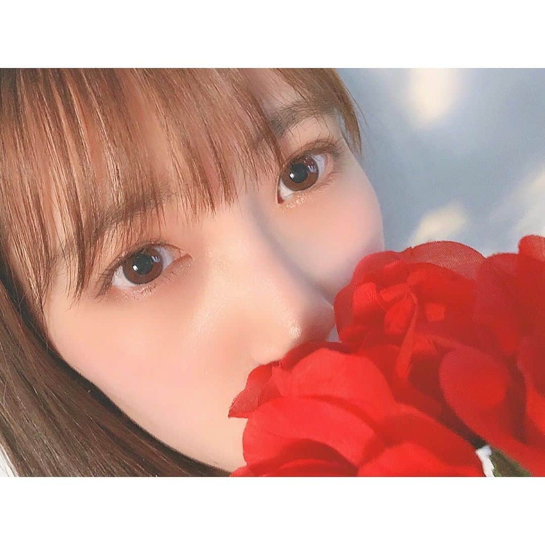 坂本 愛玲菜さんのインスタグラム写真 - (坂本 愛玲菜Instagram)「🌹 お風呂そうじを慌てて済ませて 帰ってきた顔してます。 おかえりなさい。 夕陽が沈む前にどうしても撮りたかったのよ… . #百均の造花」5月20日 19時37分 - erena_hkt48