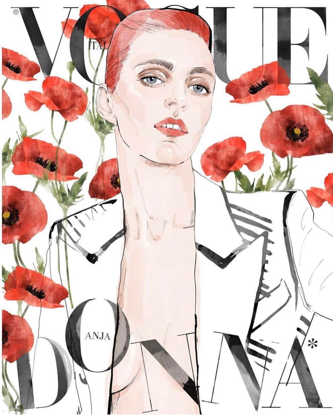 アニヤ・ルービックさんのインスタグラム写真 - (アニヤ・ルービックInstagram)「I love all of these @vogueitalia covers! Thank you guys! 😘 #art #vogue」5月20日 22時27分 - anja_rubik
