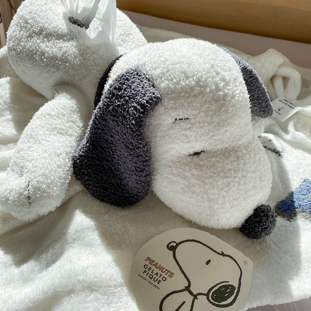 平川はる香のインスタグラム：「. 最近は髪を切ろうか切るまいかという事を真剣に考えてばかりいます。 なかなか贅沢な日々。 . 誕生日プレゼントにスヌーピーのティッシュケース買った🤤 全然ティッシュ出てこないんだけどそんなのどうでもよくなるくらい可愛くて触り心地いいから大満足🙆🏻‍♀️ チェーザレ千秋楽記念にパーカーも買った🤤 . . そろそろ社会復帰の準備しなきゃ。 . . . #gelatopique#snoopy#ジェラピケ#ジェラピケスヌーピー#お買い物記録」