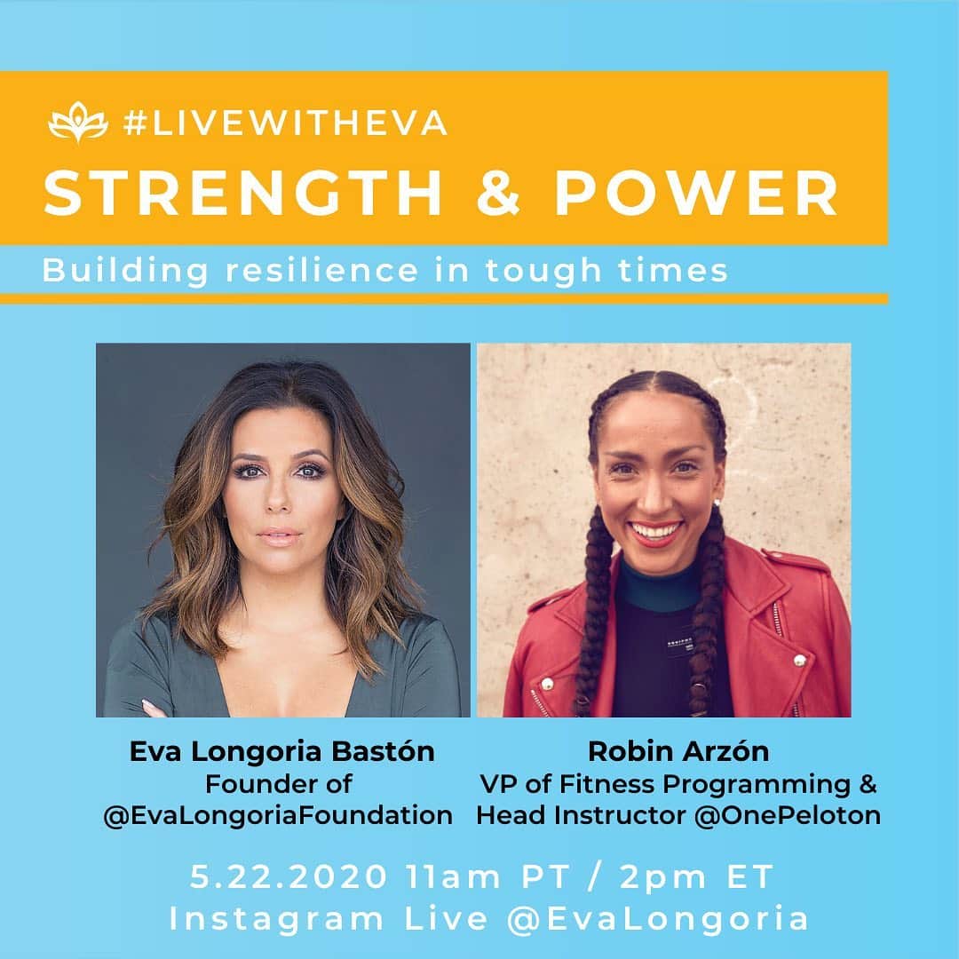 エヴァ・ロンゴリアさんのインスタグラム写真 - (エヴァ・ロンゴリアInstagram)「Y’all loved the last one so much, we’re doing another #LiveWithEva! this Friday, I’ll be talking with #LatinaLeader @robinnyc, VP of Fitness Programming & Head Instructor at @onepeloton, on Instagram Live. I’m so excited to connect with this fearless #Hustler about strength, power and resiliency. Head over to @evalongoriafoundation to share your questions for me and Robin!」5月21日 1時03分 - evalongoria