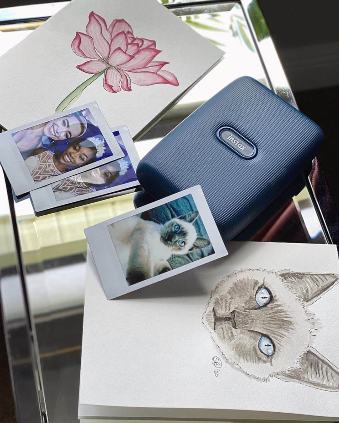 Fujifilm Instax North Americaさんのインスタグラム写真 - (Fujifilm Instax North AmericaInstagram)「Instead of heading out to purchase cards for friends and family, @sarah_louwho creates them! With Watson’s (adorable cat pictured here) birthday coming up, Sarah took to her INSTAX MINI LINK to print new and older photos, and got super creative drawing and painting to make the perfect birthday card! #instax #dontjusttakegive #instaxathome #instaxminilink」5月21日 1時50分 - fujifilm_instax_northamerica