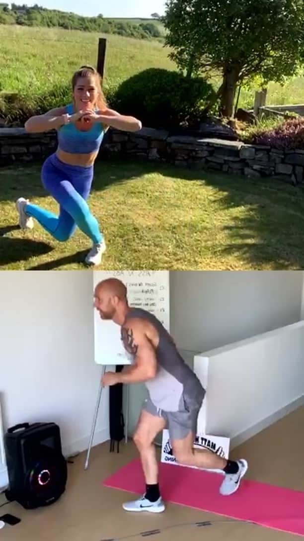 ニッキー・サンダーソンのインスタグラム：「Live workout with the one and only Mr @matt_nuttall1 💪🏼」