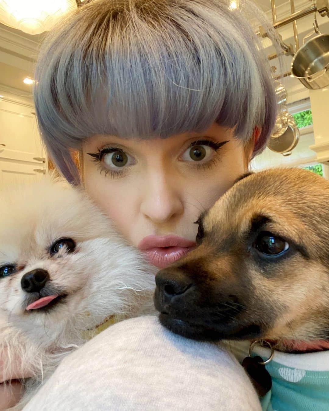 ケリー・オズボーンのインスタグラム：「I love my babies!!!! #PollAndOats 💜💜💜」