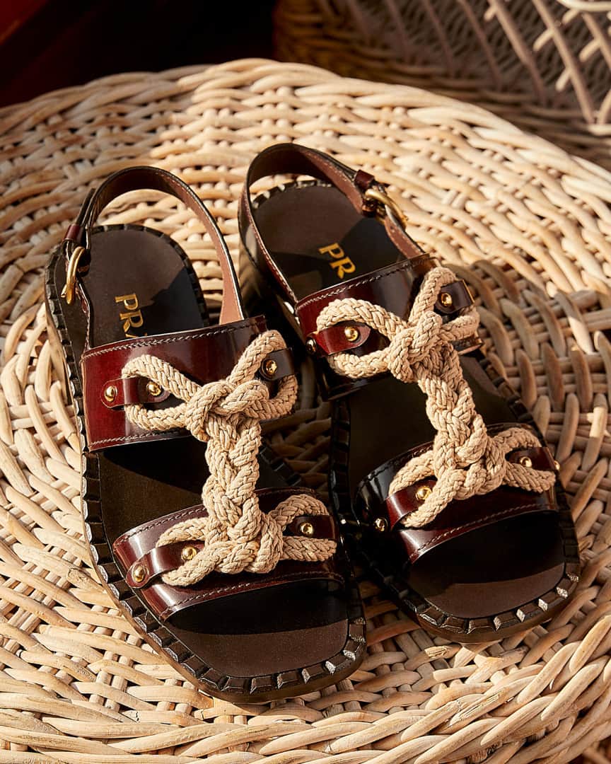 プラダさんのインスタグラム写真 - (プラダInstagram)「Basket case: knotted sandals inspired by nautical elements.⠀ Discover more via link in bio.⠀ Creative direction @ferdinandoverderi⠀ Styling #olivierrizzo⠀ #PradaSS20⠀ #Prada」5月21日 10時40分 - prada