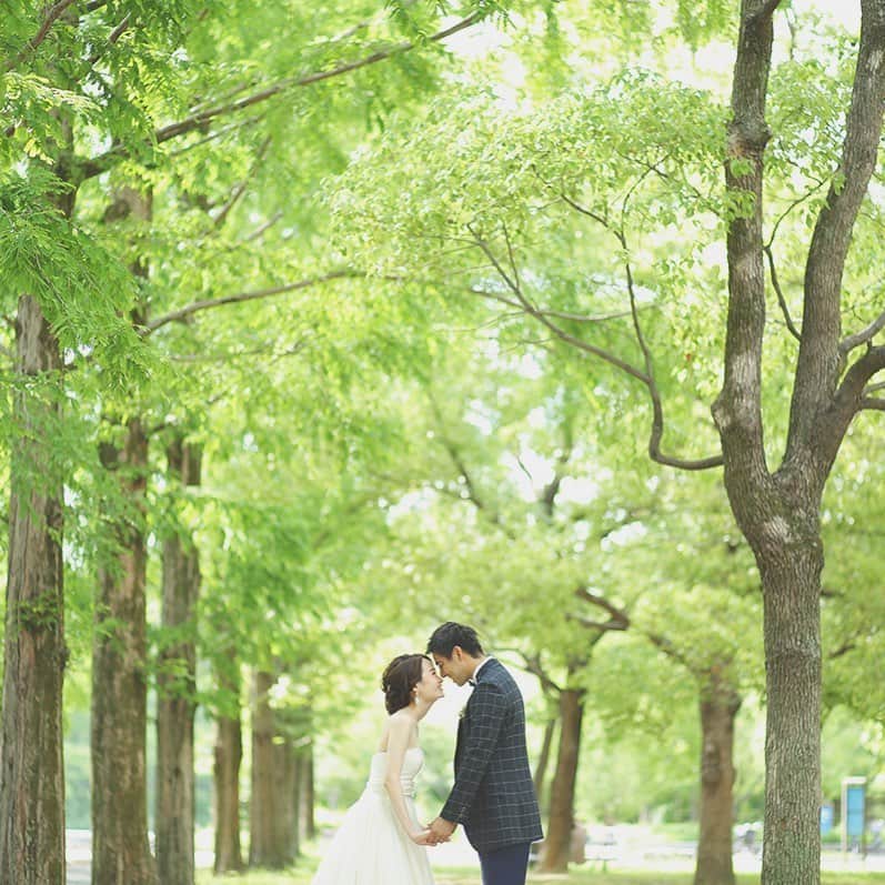 CLAIREのインスタグラム：「新緑に囲まれて✨ ・ いずれ前撮りや結婚写真を撮る時の参考にどうぞ。 ・ @clairebridalstudio」