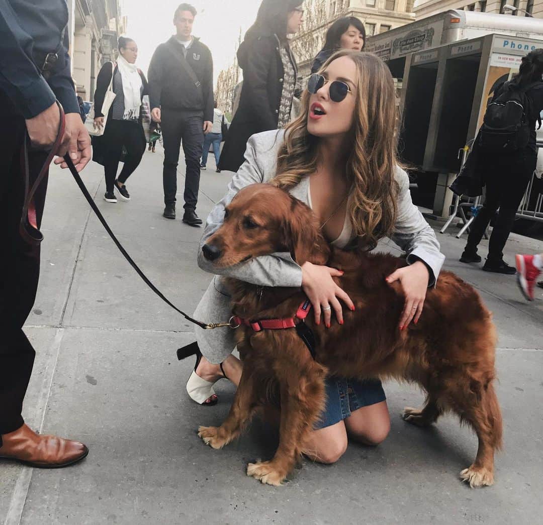 エリザベス・ギリースのインスタグラム：「Gone are the days of petting random dogs on the streets of NYC. At least I have the memories...」