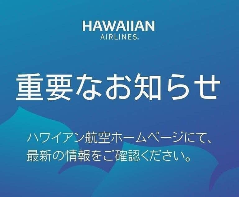 ハワイアン航空さんのインスタグラム写真 - (ハワイアン航空Instagram)「#新型コロナウィルスの影響 による一時運休期間の延長のお知らせ💡  ハワイアン航空運航の日本-ハワイ間の全ての便の一時運休期間を延長いたします。運休に伴う航空券の特別対応についてはハワイアン航空ウェブサイトにてご確認ください。  詳しくプロフィールから該当ページをチェック☝🏼」5月21日 14時13分 - hawaiianairlinesjp