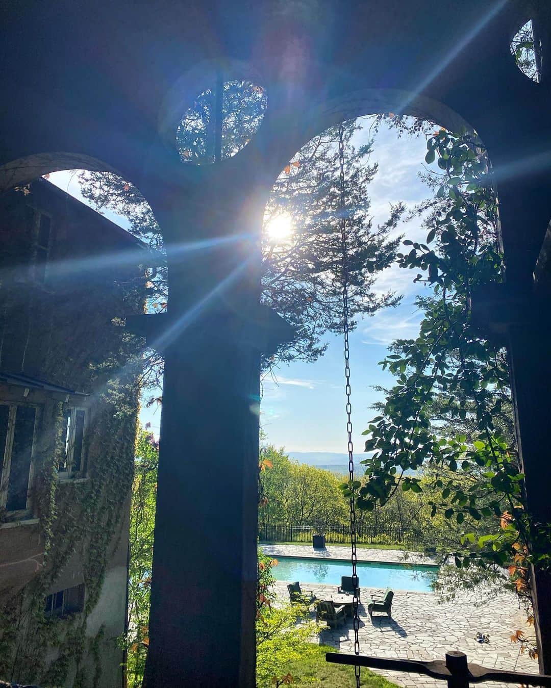 稲木ジョージのインスタグラム：「The pool is open! Summer season starts at the castle! PRIVATE INVITE ONLY🤣」
