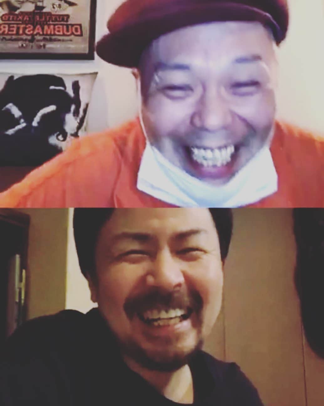 こーいちのインスタグラム：「マキザワ君がインスタライブに呼んでくれた。 笑ったしラップもハーモニカもコブラも見れたから大満足。」