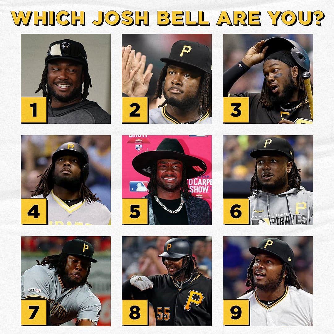 ピッツバーグ・パイレーツさんのインスタグラム写真 - (ピッツバーグ・パイレーツInstagram)「Which Josh Bell are you today?」5月22日 1時04分 - pittsburghpirates