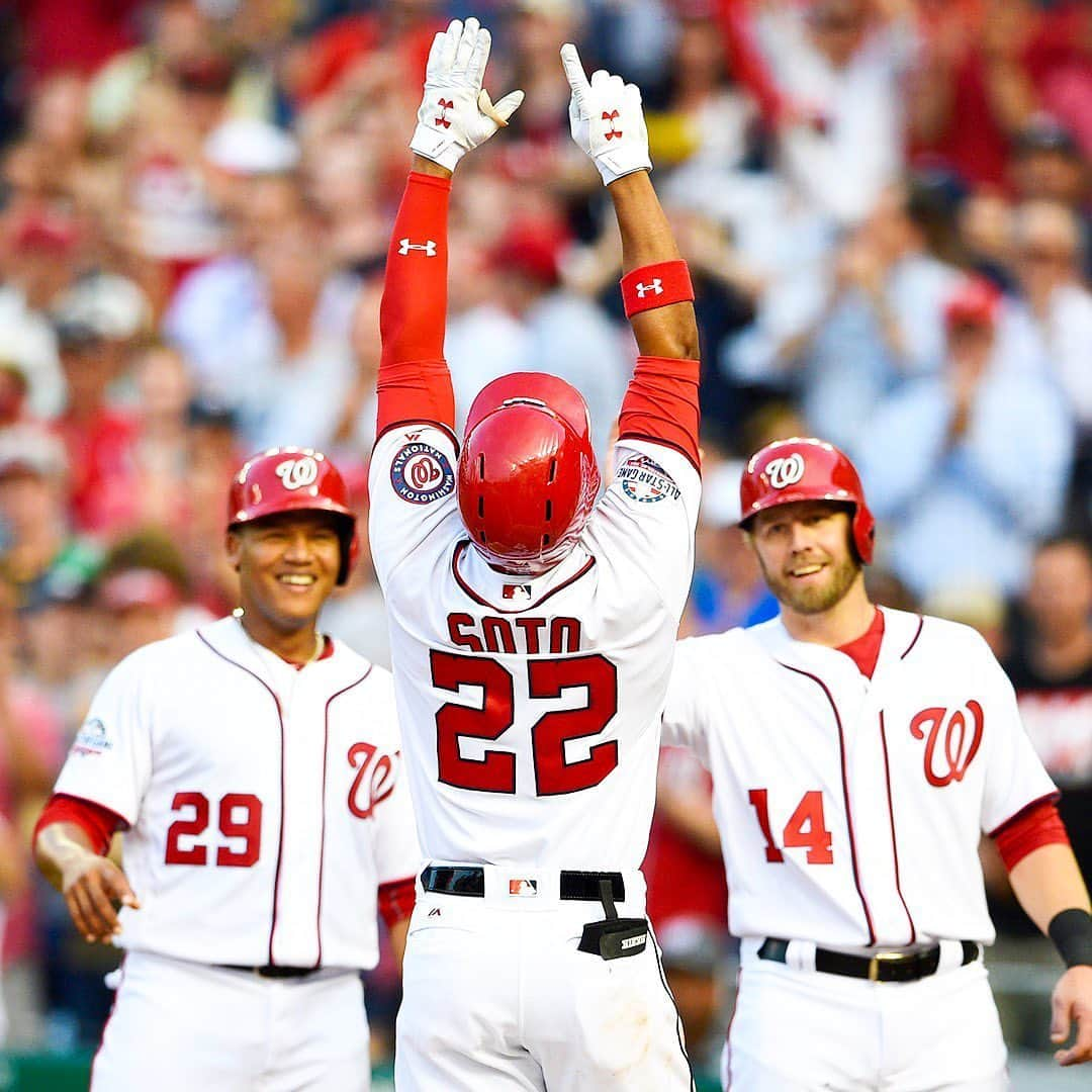 MLBさんのインスタグラム写真 - (MLBInstagram)「Two years ago today, the world was introduced to 19-year-old phenom, @juansoto_25. 🙌  He went deep in his first start becoming the youngest player in @nationals history to hit a HR. #TBT」5月22日 8時51分 - mlb