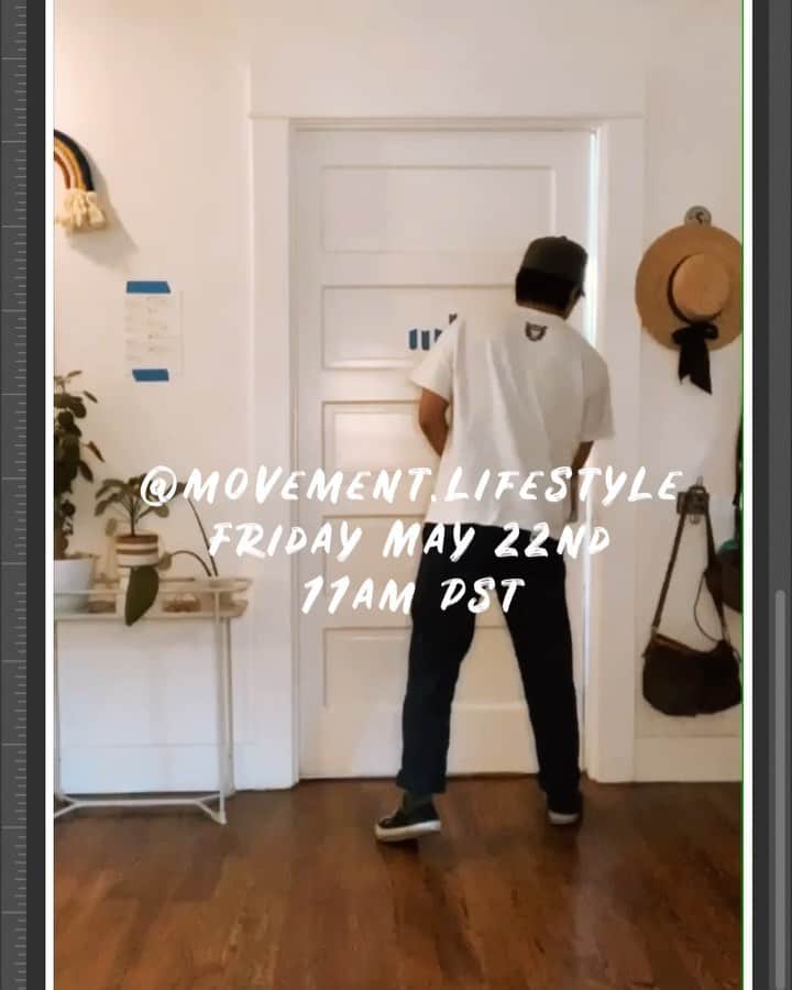 ショーン・エバリストのインスタグラム：「@movement.lifestyle Tomorrow Friday May 22nd at 11am pst. I’m doing this thing on zoom, come move around if you feel like it💚✨#mLatHOME」